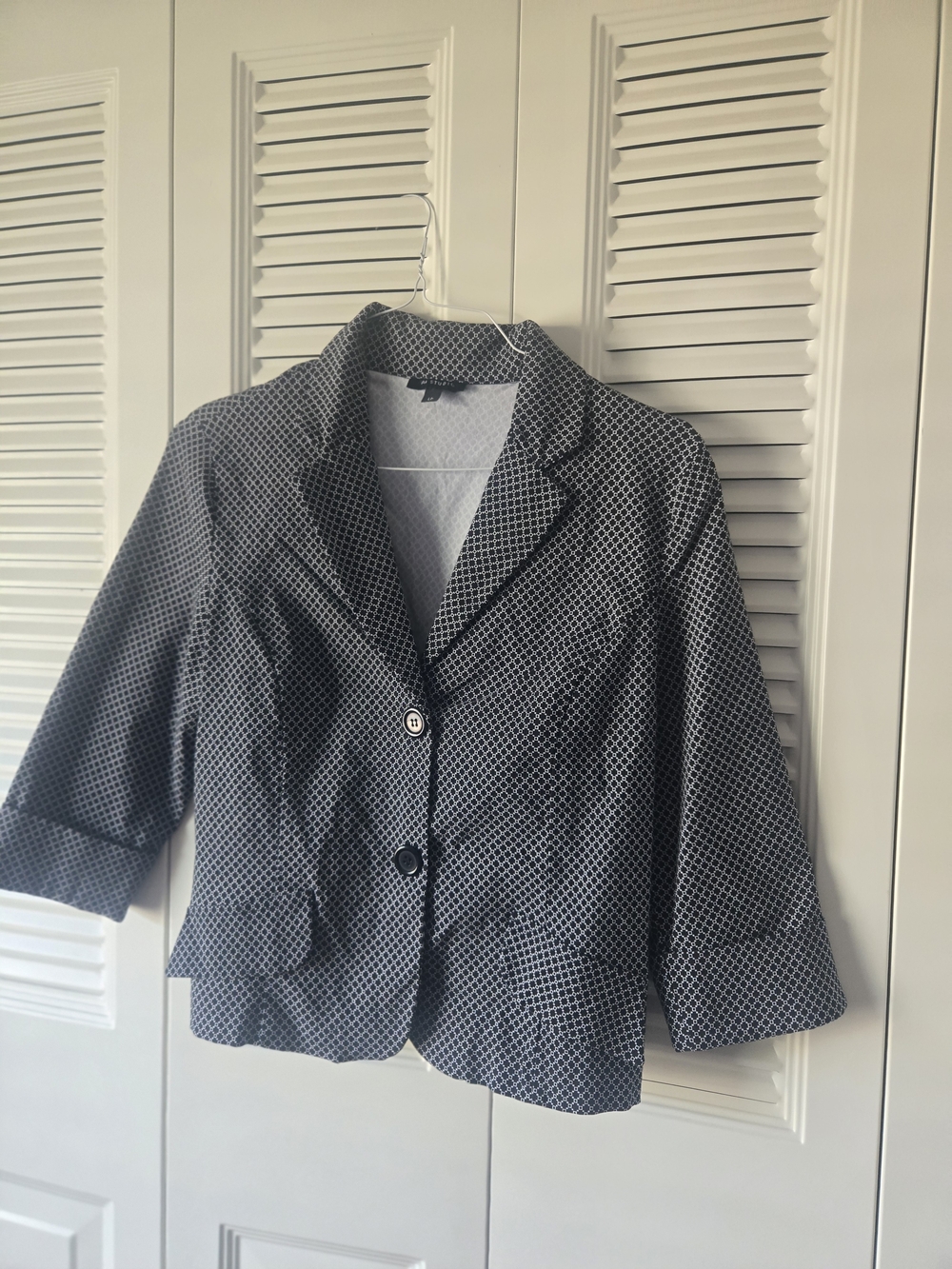 Aa Studio Black and White Geometric Blazer